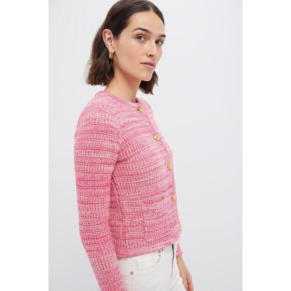 HYACINTH HOUSE Marled Pink Maybourne Cardigan Size L NWT Retail $158 Tuckernuck - Picture 6 of 8